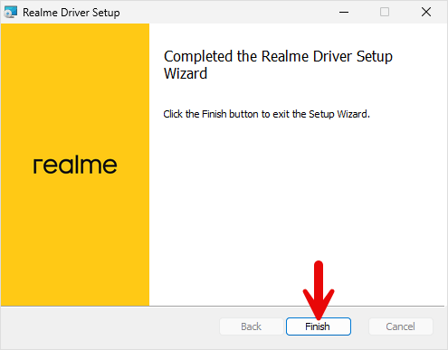 Realme Driver Setup Finish