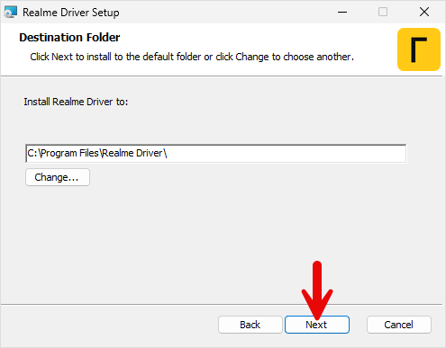 Realme Driver Setup Location
